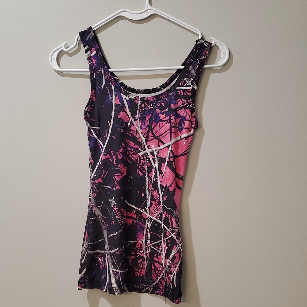 Women's Pink and Black Tank Top